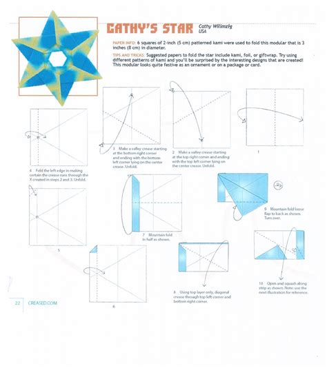 origami diagram  cathys star page   point modular star  similar  hexa origami