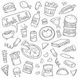 Food Doodles Junk Cute Stock sketch template