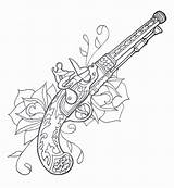 Colorir Armas Tattoodaze Pistola sketch template
