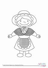 Welsh Colouring Coloring Pages Girl St Wales David Dragon Kids Saint Colour Traditional Activity Crafts Davids Make Clothes Activities Become sketch template