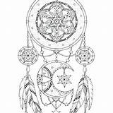 Pages Coloring Dreamcatcher Dream Catcher Adult Adults Mandala Printable Colouring Moon Book Catchers Mandalas Drawing Sheets Animal Painting Stars Choose sketch template