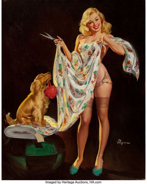 Gil Elvgren American 1914 1980 Im Just Trying It For Sighs Lot