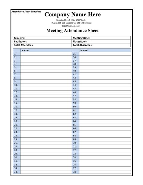 attendance sheet excel template    redlinesp