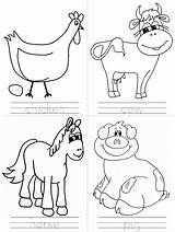 Farm Coloring Pages Animals Kids Kindergarten Animal Preschool Activities Worksheet Activity Printable Writing Sheets 3rd Kidzone Theme Color Grade Ws sketch template