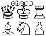 Chess Ajedrez Xadrez Sheets Outlines Sports Handprint Colorable το sketch template