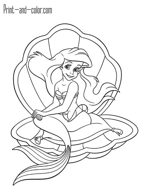 mermaid printable coloring