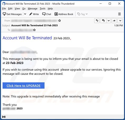 account   terminated email scam removal  recovery steps