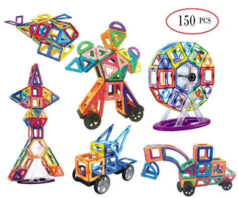 piece magnetic tiles magnetic building blocks toys  kids