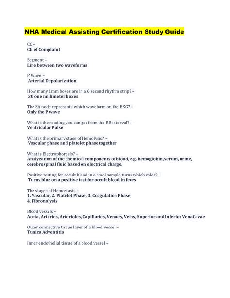 nha medical assisting certification study guide questions  answers