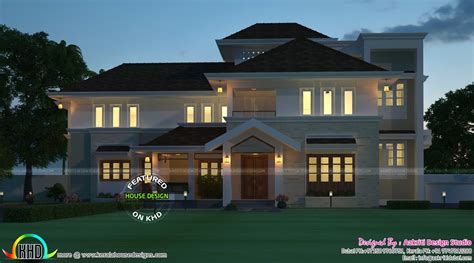 traditional style luxury villa  sq ft kerala home design  floor plans  houses