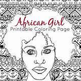 Coloring African Adult Girl Printable sketch template