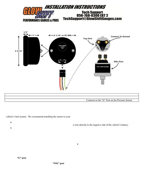 glowshift fuel pressure gauge wiring diagram greenus