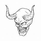 Skull Demon Drawing Devil Blk Drawings Paintingvalley Shirt Designs Teepublic Front sketch template