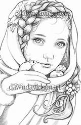 Coloring Pages Adult Fantasy Grayscale Color Winter Beautiful Colouring Choose Board Fairy Christmas sketch template