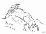 Dung Poop Ausmalbild Rollen Heilige Beetles Hatsune Miku Beim sketch template