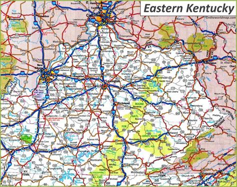 road map  eastern kentucky