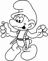 Coloring Smurf Tailor Wecoloringpage sketch template