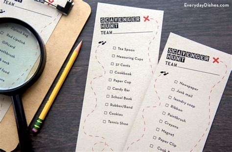 fun printable scavenger hunt  kids everyday dishes