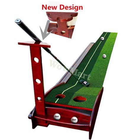 golf practice kit portable wooden putt putting training mat  ebay