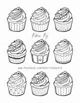 Coloring Adult Cupcakes Cupcake Pages Book Zentangle Deviantart Template sketch template