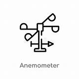 Anemometer Editable Elemento Colpo Profilo Vettore Anemometro Concetto Nera sketch template