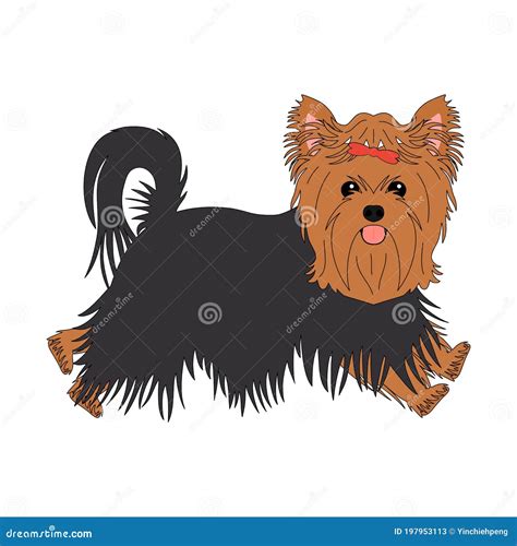yorkie dog vector clip art image illustration cartoondealercom
