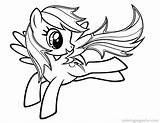Pony Little Coloring Pages Rainbow Dash Odd Dr Color sketch template