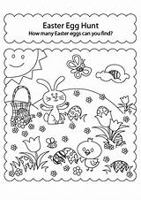 Easter Coloring Egg Pages Hunt Kids Find Printable Colouring Color Sheet Fun Print Printables Getcolorings A4 Work Spring sketch template