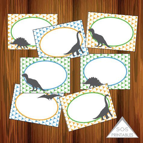 dinosaur party labels editable instant   etsy