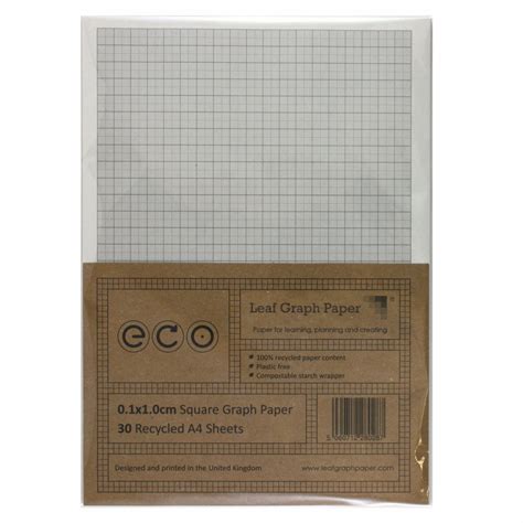 graph paper mm cm squared  recycled plastic   loos leaf graph paper