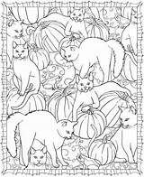 Halloween Coloring Pages Dover Cat Publications Freebie Printable Para Adult Sheets Book Glass Colorir Cats Welcome Doverpublications Stamping Pumpkins Fall sketch template