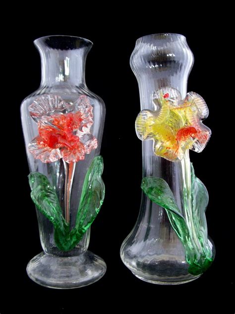 Kralik Applied Glass Flower Vases Designed By Hosch Collectors Weekly