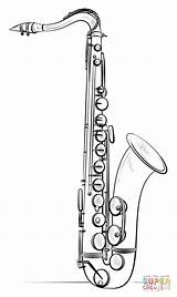 Saxophone Drawing Draw Coloring Pages Instruments Musical Step Supercoloring Tutorials Printable Saxofon Dibujo Kids Drawings Dessin Saxofón Music Dibujos Cake sketch template