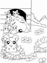 Hamtaro Kleurplaten Kleurplaat Coloriages Coloriage Animaatjes Animes sketch template
