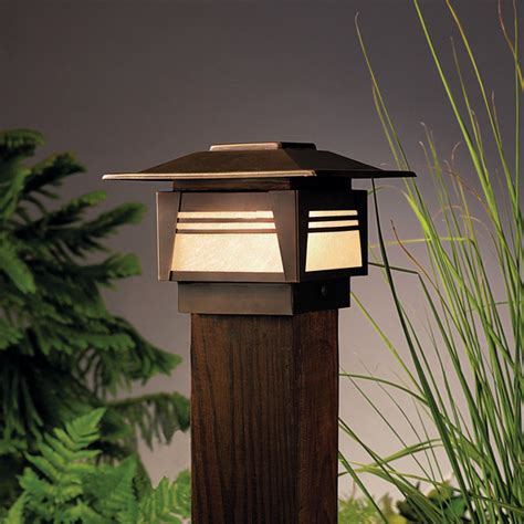 kichler 15071 zen garden 1 light outdoor post lamp asian