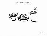 Food Fast Coloring Meal Color Exploringnature sketch template