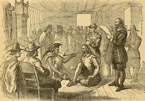 The Treaty Between Governor Carver And Massasoit Illustration World