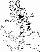 Spongebob Coloring Gary Pages Bob Sponge Disney Printable Esponja Colorear Para sketch template