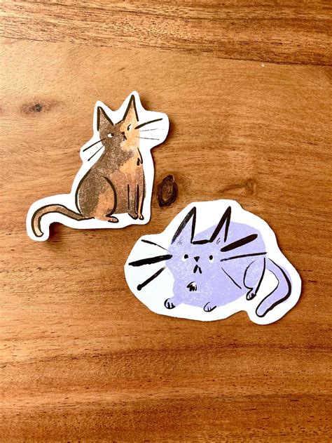 cute cat sticker pack  adorable kitty stickers etsy