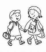 Clipart School Brother Children Sister Coloring Pages Sisters Drawing Kids Siblings Cliparts Baby Going Back Big Walking Child Brothers Go sketch template