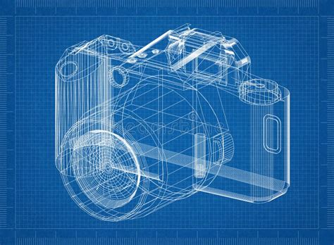 digital camera architect blueprint stock illustration illustration