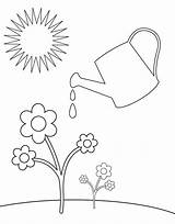 Watering Plants Childcoloring sketch template