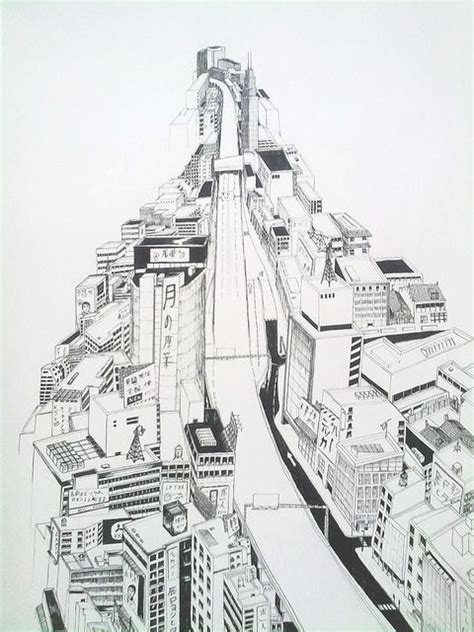 images  cityscape drawings  pinterest discover