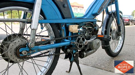 blue motobecane romp sold detroit moped works romp  drive moped