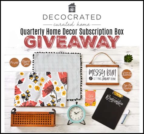 closeddecocrated quarterly home decor subscription box giveaway ends  majorleaguemommy