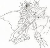 Omnimon Digimon sketch template