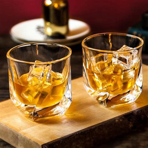 aurora crystal whiskey glasses  oz set   joyjolt touch  modern