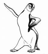 Feet Happy Coloring Pages Penguin Printable Clipart Kids Sliding Cliparts Template Fun Clip Coloriage Personal Coloriages Films Library Animal Create sketch template