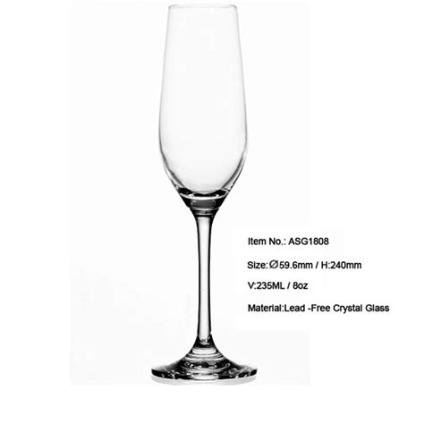 asg1806 small volume long stem glass champagne flutes in