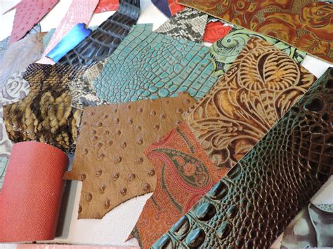 embossed scrap leather pieces assorted leather assorted
